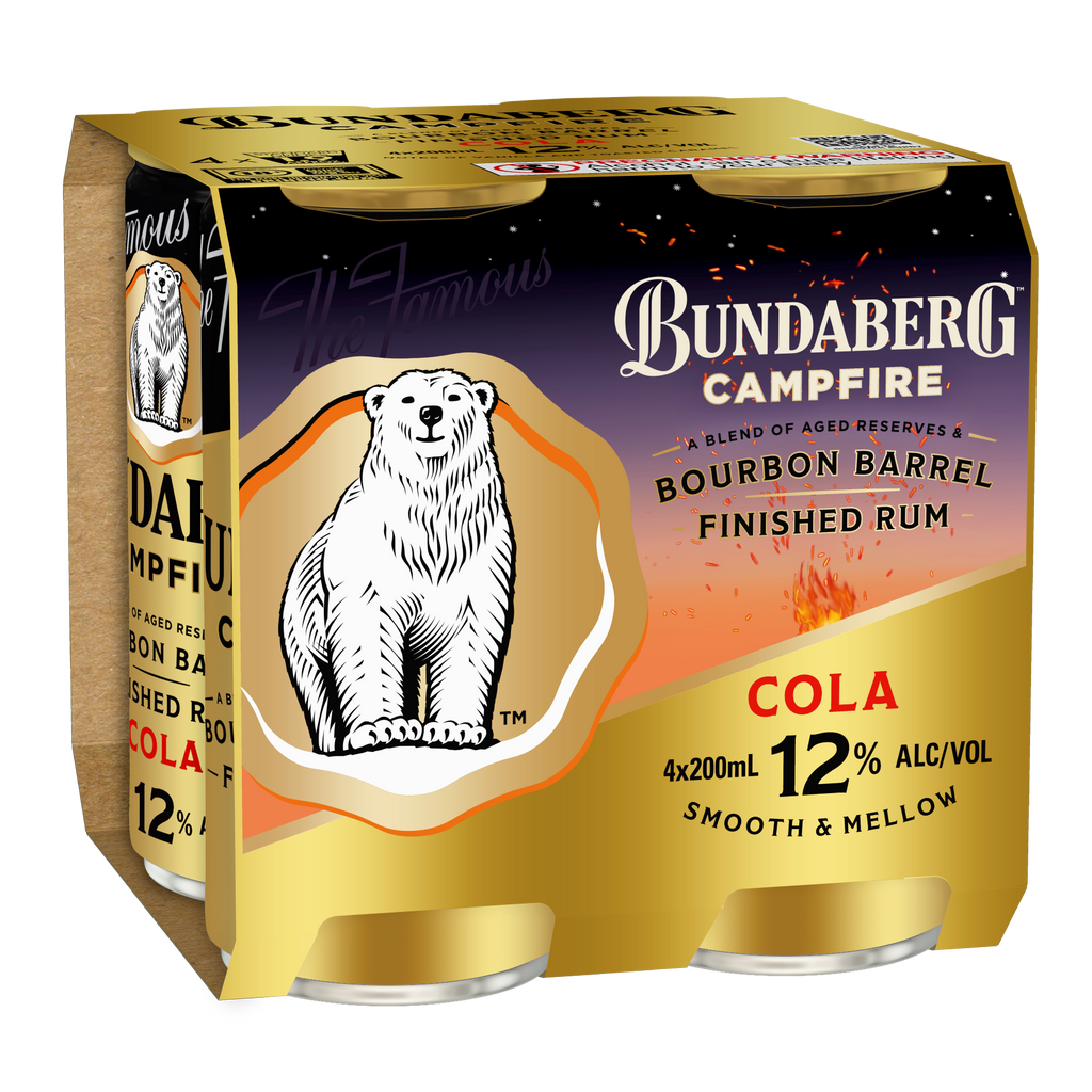 Bundaberg Campfire Rum & Cola 12% 4 pack 200ML
