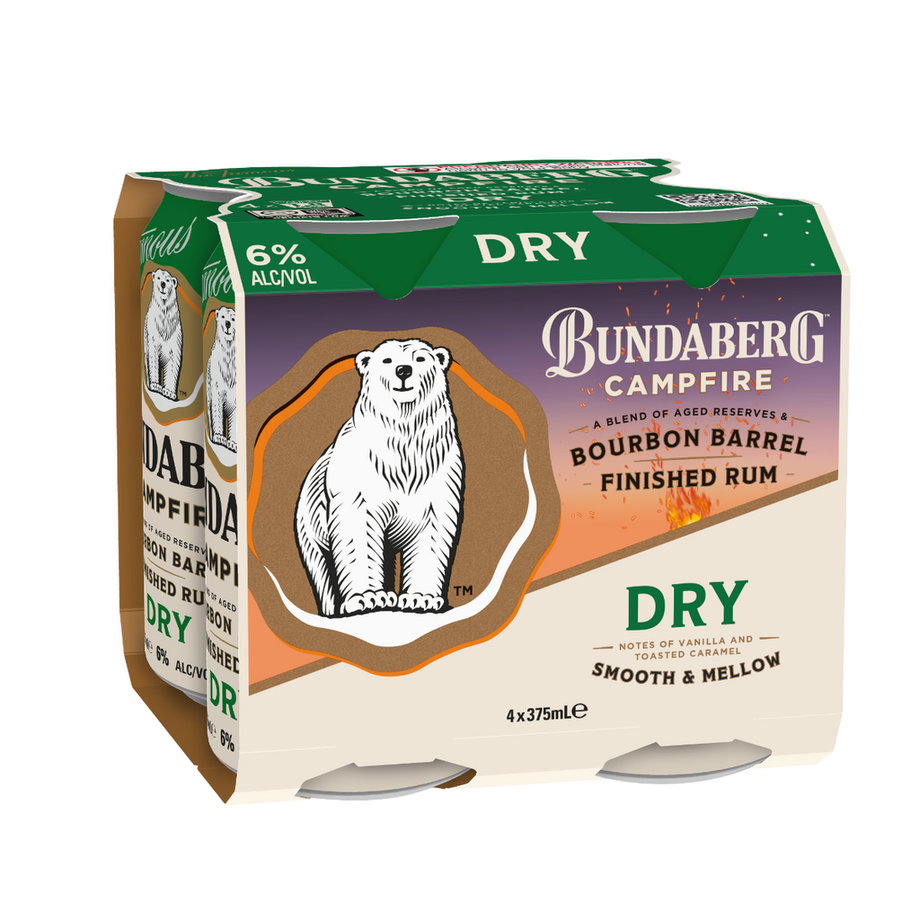 Bundaberg Campfire Rum & Dry 4 Pack 375ml