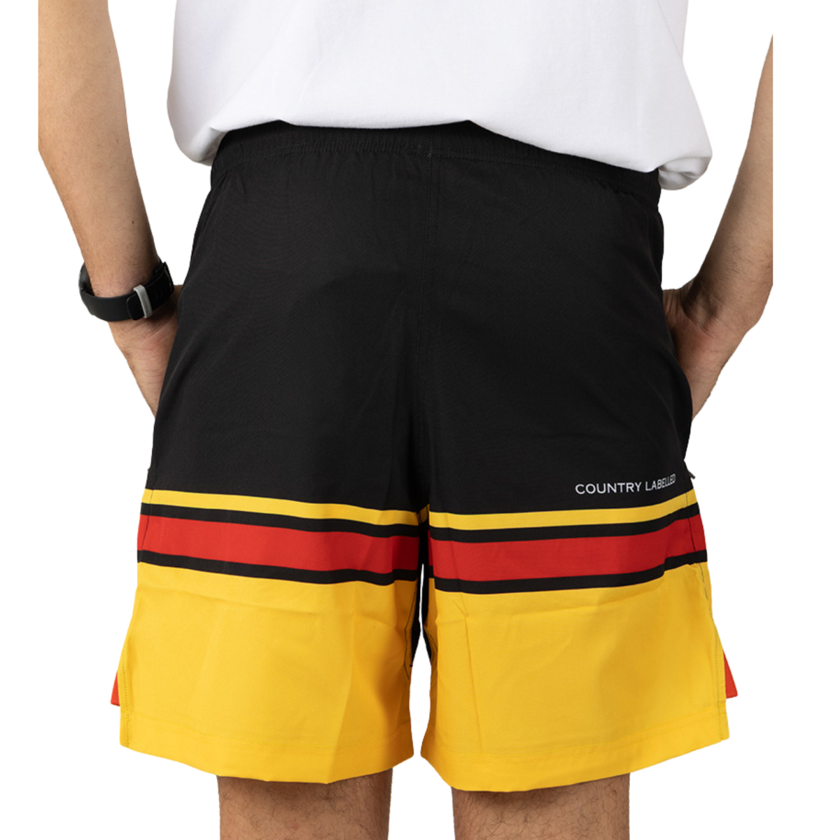 Country Labelled x Bundaberg Rum Training Shorts - Black, Red & Yellow