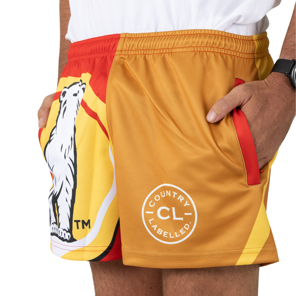 Country Labelled x Bundaberg Rum Footy Shorts - Tan