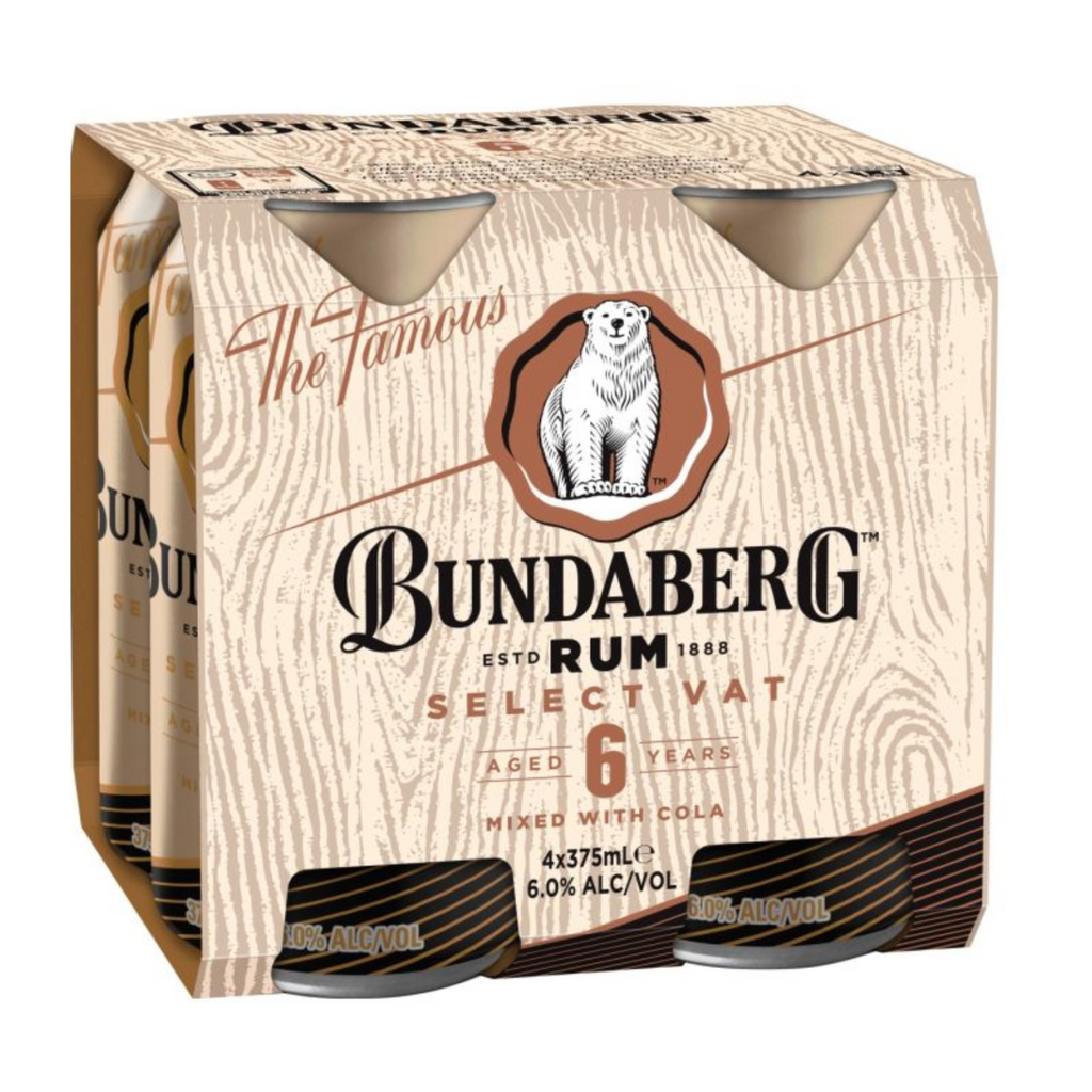 Bundaberg Rum Select Vat & Cola 4 pack 375ml