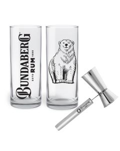 Bundaberg Rum Highball Glasses & Jigger
