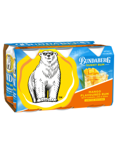 Bundaberg Sunny Rum Series - Mango Flavoured Rum, Ginger, Lime & Soda 6 pack 375ml