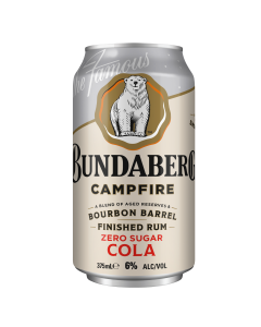 Bundaberg Campfire Rum & Cola Zero Sugar 4 Pack 375ml