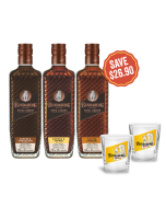 Royal Liqueur Mixed Flavour 3 Pack plus Set of 2 Glasses