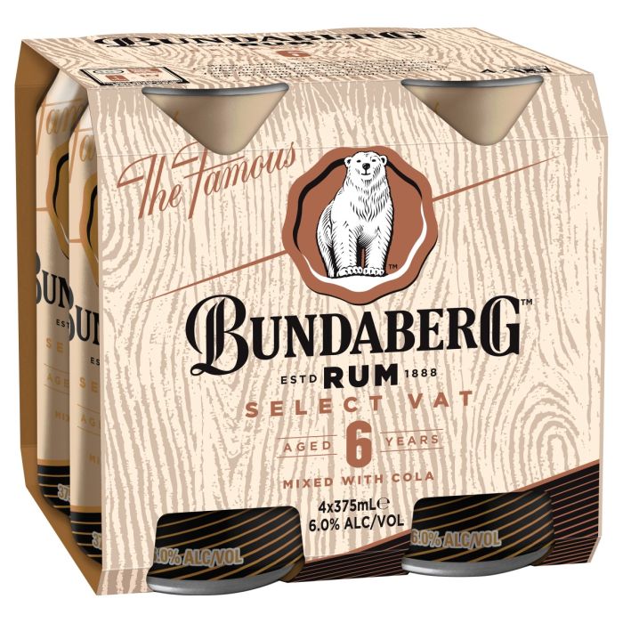 Bundaberg Rum 4本セット Bundaberg Campfire Rum & Cola - 4 pack