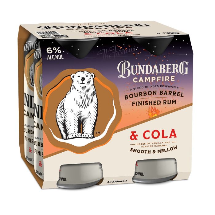 Bundaberg Rum 4本セット Bundaberg Campfire Rum & Cola - 4 pack